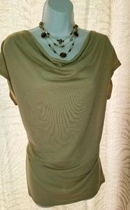 NY&Co khaki drape neck tee